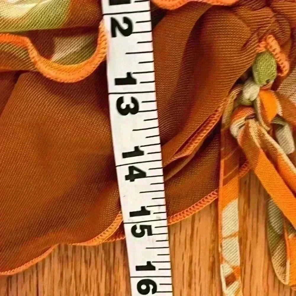 NWT Wild Fable 70’s hippie Skirt Orange Floral sz small - Picture 3 of 4